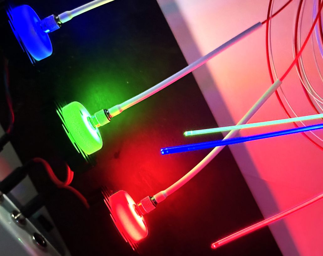 RGB LED fiber optic illumination for biomedical applications